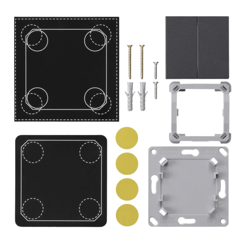 Gira Montageset EnOcean Funk Wandsender 823228 – System 55, 2-fach, anthrazit