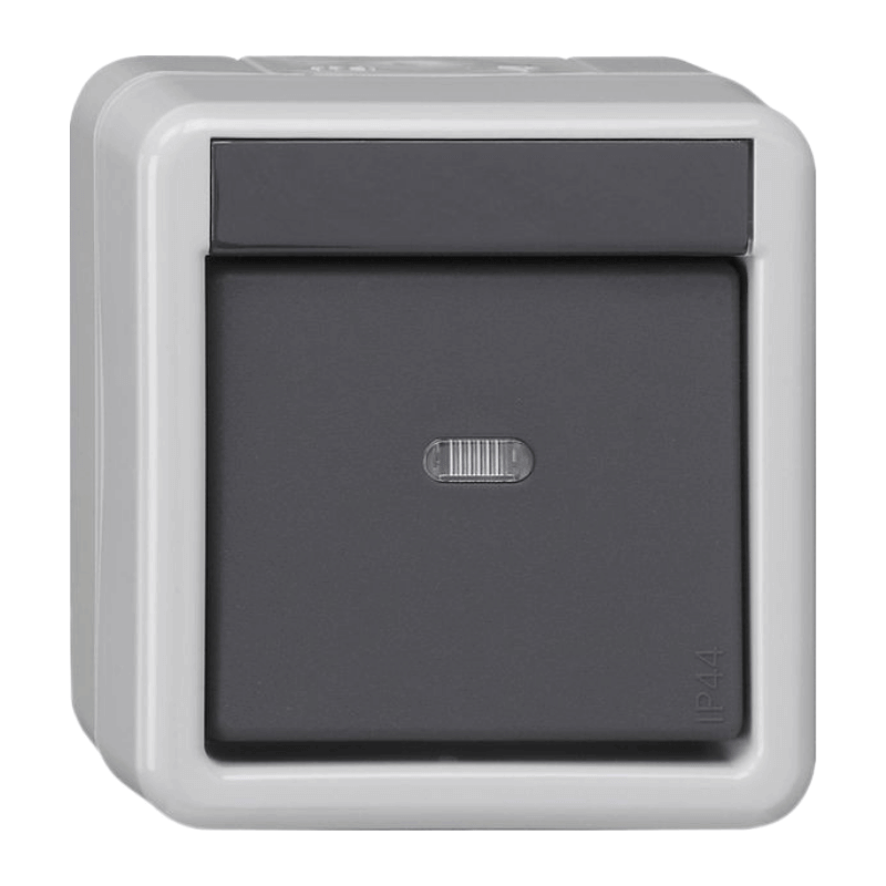 Gira KNX Taster-Busankoppler 515130 1-fach Aufputz WG IP44 Grau mit Kontrollfenster