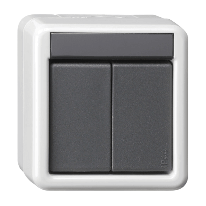 Gira KNX Taster-Busankoppler 516230 2-fach Aufputz WG IP44 Grau