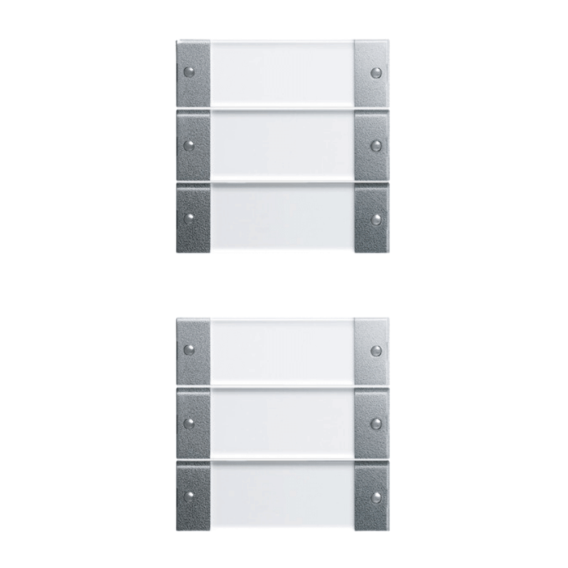 Gira TS3-Wippenset 213626 – System 55, 6-fach (3+3), beschriftbar, alu