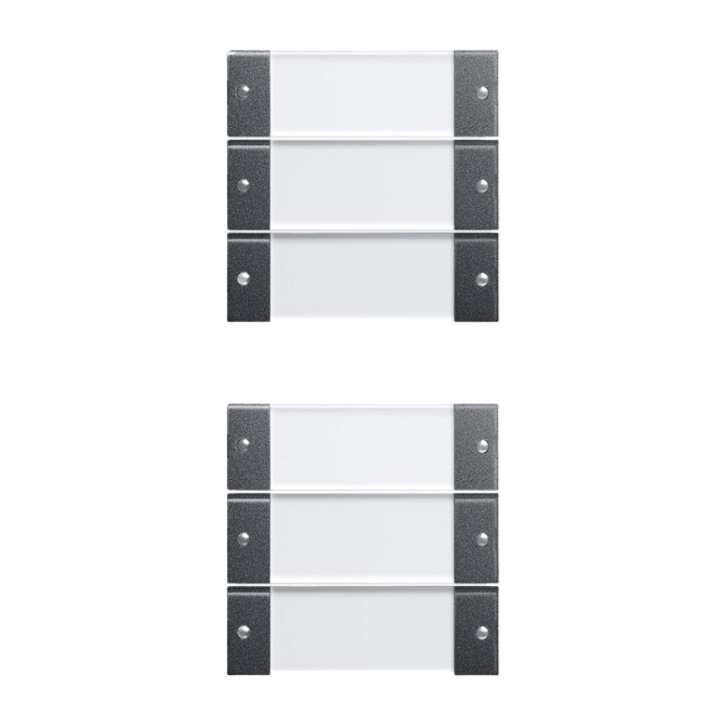 Gira TS3-Wippenset 213628 – System 55, 6-fach (3+3), beschriftbar, anthrazit