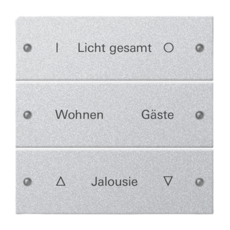 Gira TS3-Wippenset für Beschriftungsservice 220326 – System 55, 3-fach, alu