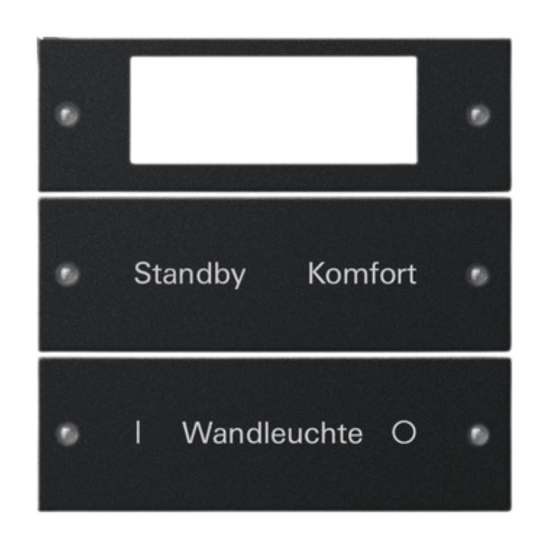 Gira TS3-Wippenset für Beschriftungsservice 2212005 – System 55, 2-fach, Plus, schwarz matt