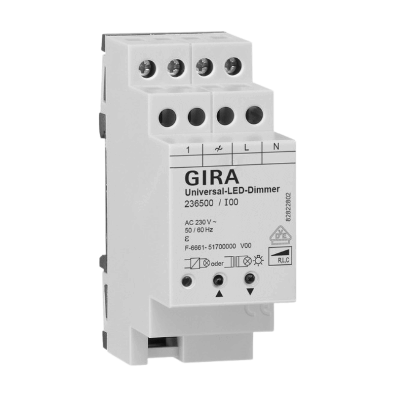 Gira Universal-LED-Dimmer 236500 – System 3000, 230V AC, Phasenan-/abschnitt, REG