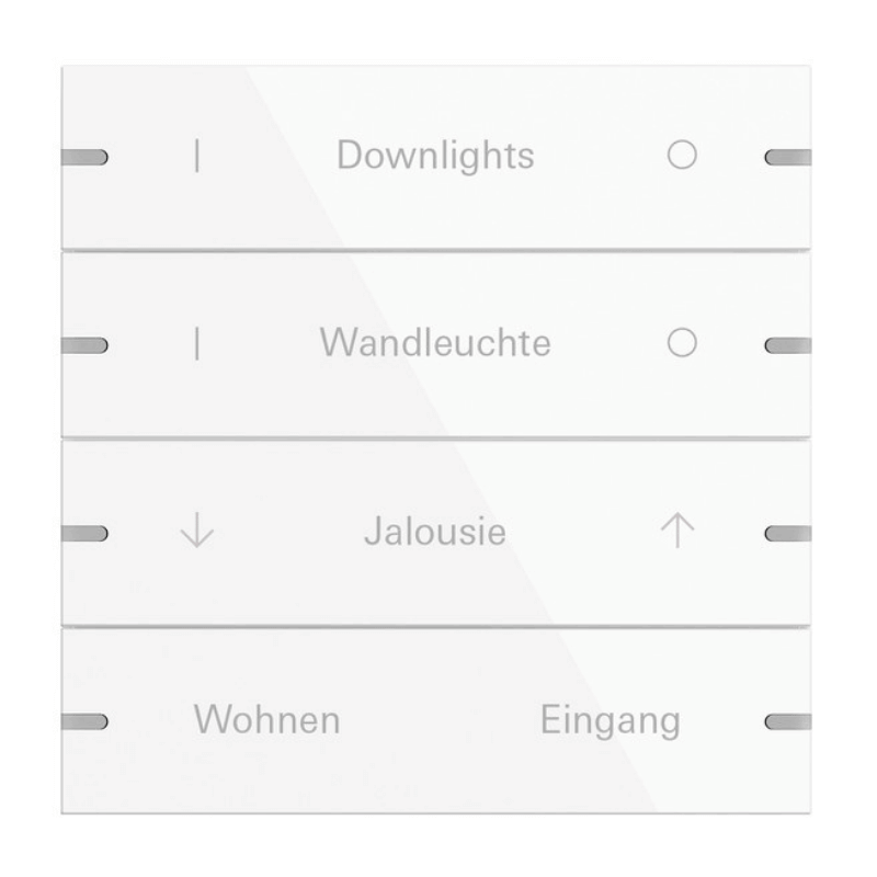 Gira Wippenset für Tastsensor 4 5034903 – 4-fach, beschreibbar, reinweiß glänzend