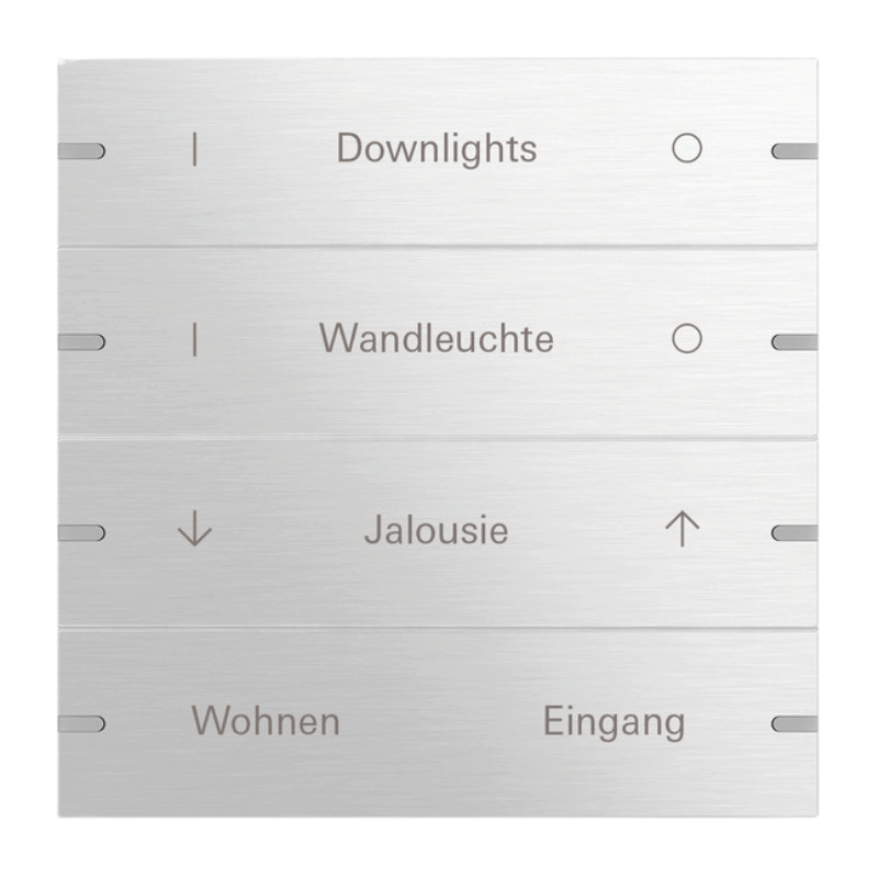 Gira Wippenset beschreibbar für Tastsensor 4 503417 – System 55, 4-fach, aluminium