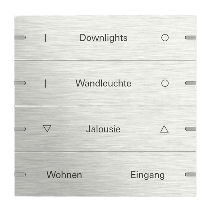 Gira Wippenset für Tastsensor 4 5034219 – System 55, 4-fach, beschreibbar, edelstahl