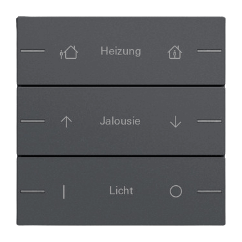 Gira Wippenset für Tastsensor 4 576328 – System 55, 3-fach, individuell, anthrazit