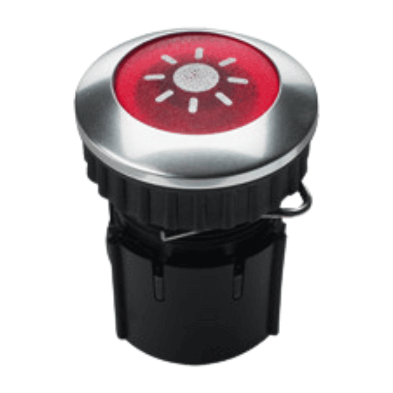 Grothe PROTACT 101 LED Klingeltaster – rund 14,6 mm, Knopf rot, Hülse Alu