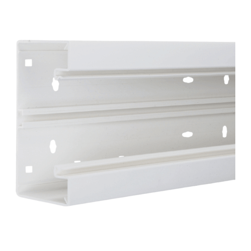 Hager BR6513019016 Brüstungskanal-Unterteil 80 mm – 2 Meter, Kunststoff, frontrastend, verkehrsweiß