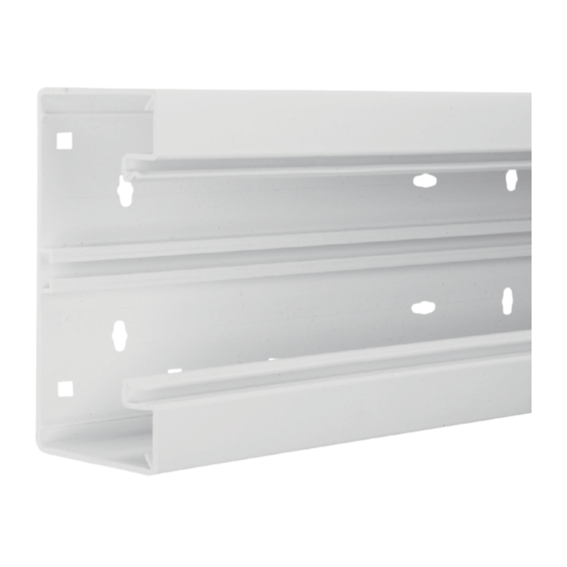 Hager BR6517019016 Brüstungskanal-Unterteil 80 mm – tehalit, Kunststoff, verkehrsweiß, 2 Meter