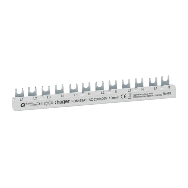 Hager KDS463AT Phasenschiene – QuickBusbar, 12TE, 63A, L1L2L3N-L1N-L2N-L3N-L1N