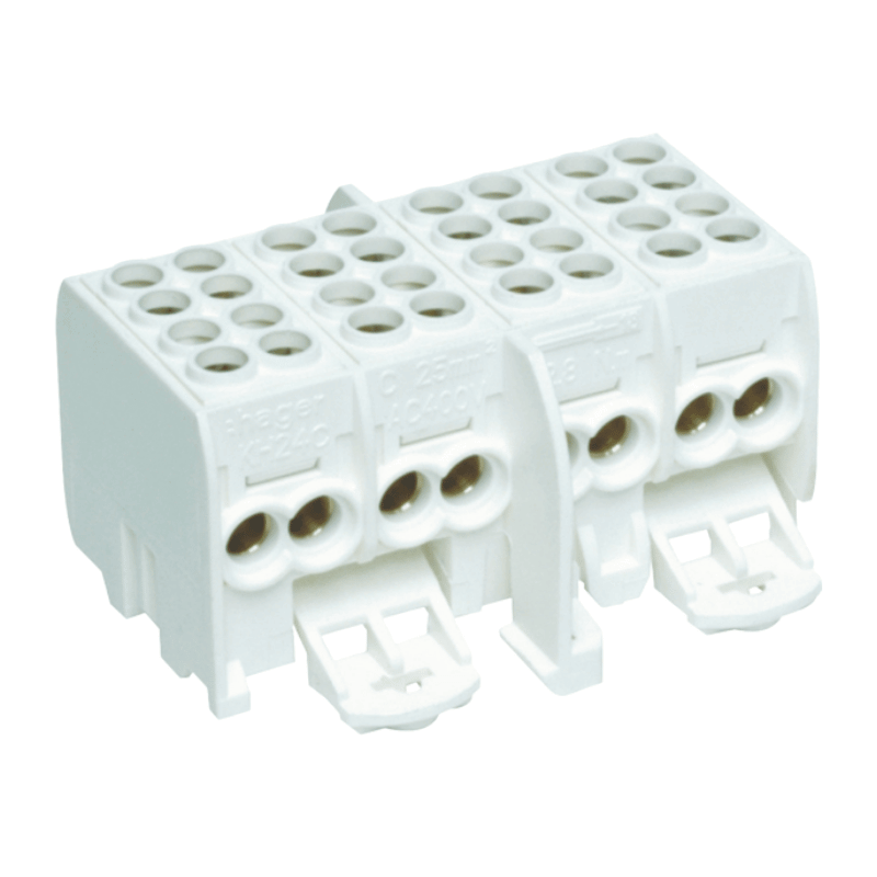 Hager KH24C Hauptleitungsabzweigklemme – universZ, 4-polig, 2x25/2x16mm², fingersicher