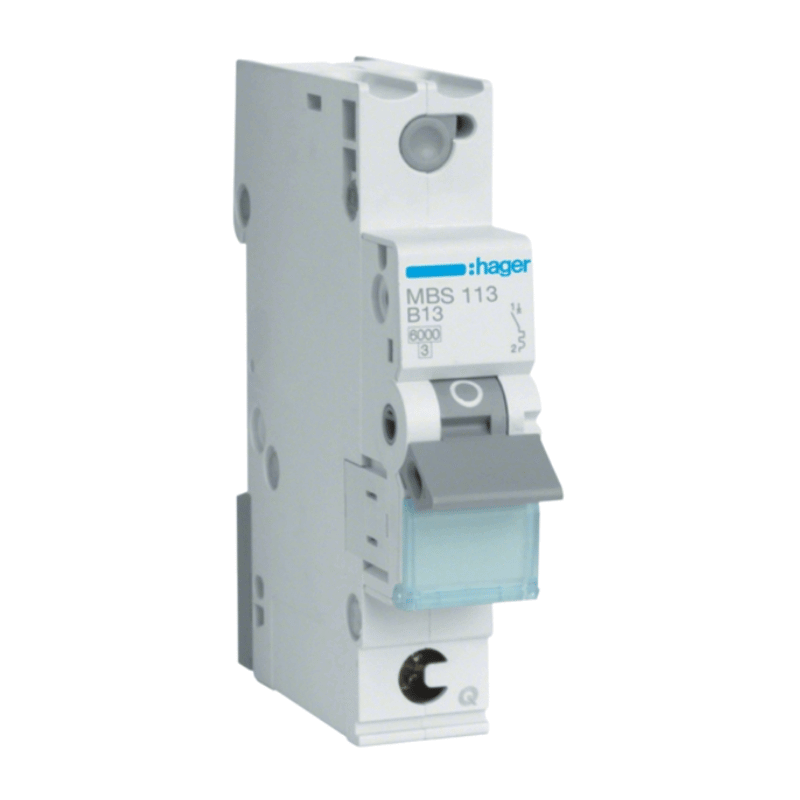 Hager MBS113 Leitungsschutzschalter – QuickConnect, 1-polig, B-Char., 6kA, 13A, 1TE