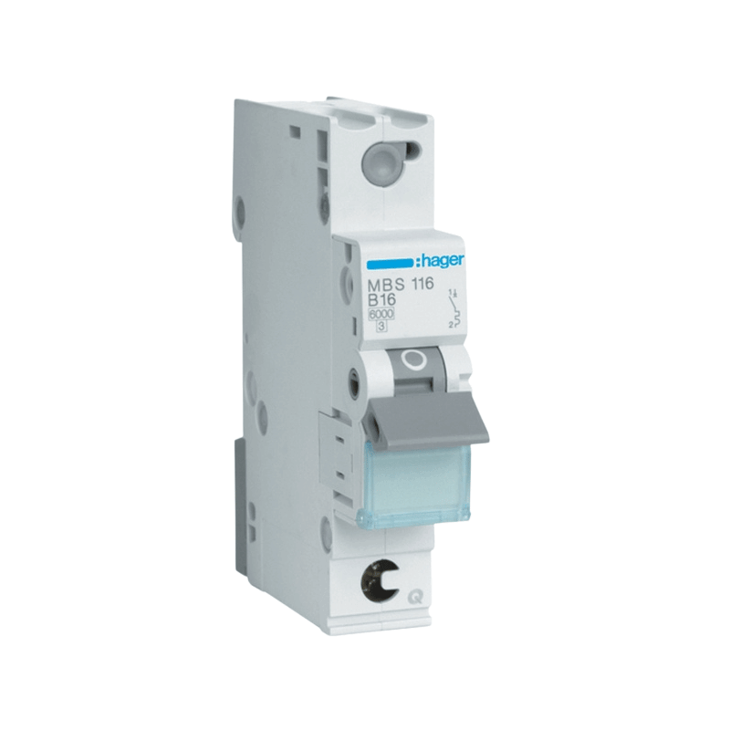 Hager MBS116 Leitungsschutzschalter – 1-polig, Typ B, QuickConnect, 16 A