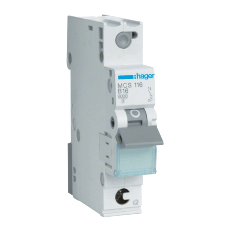 Hager MCS116 Leitungsschutzschalter – QuickConnect, 1-polig, C-Char., 6kA, 16A, 1TE