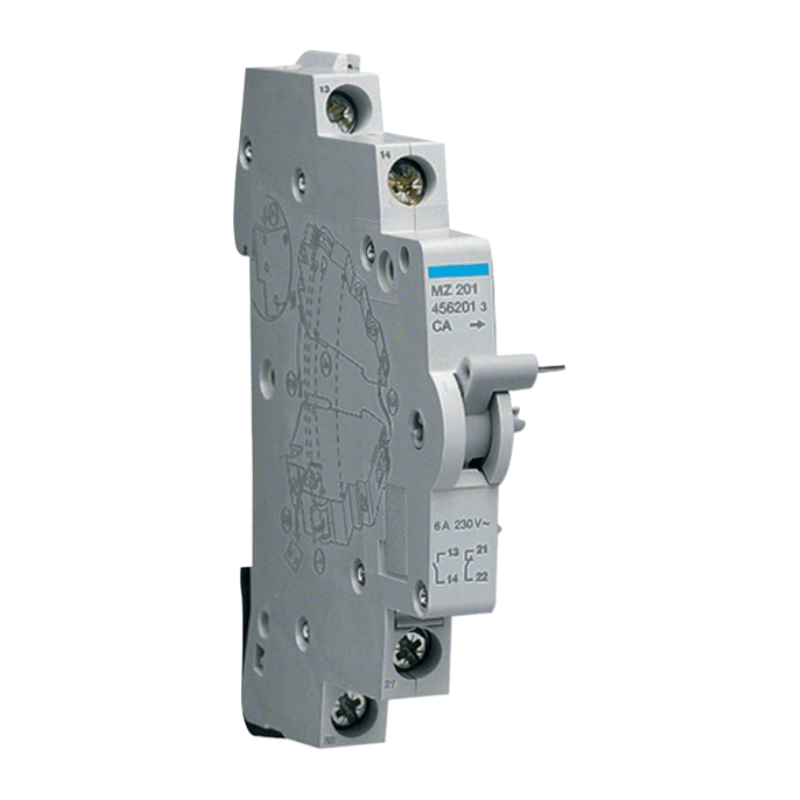 Hager MZ201 Hilfskontakt – MCB/RCBO <125A, 1 Schließer, 1 Öffner, 6A, 240V