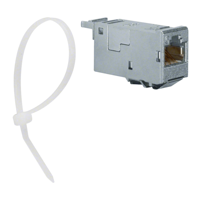 Hager VZ314RJ RJ45-Modul – E-Dat universal, CAT6, 10GBit, 180°, ISO A, IEEE 802.3an