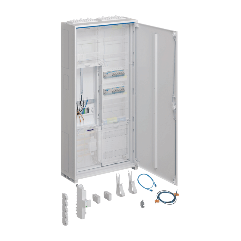 Hager Komplettschrank ZB323T15W31 –  1100 mm, universZ, 1Zähler, 3‑Punkt APZ VT5, 2‑feldig, ÜSS, ESA, REG