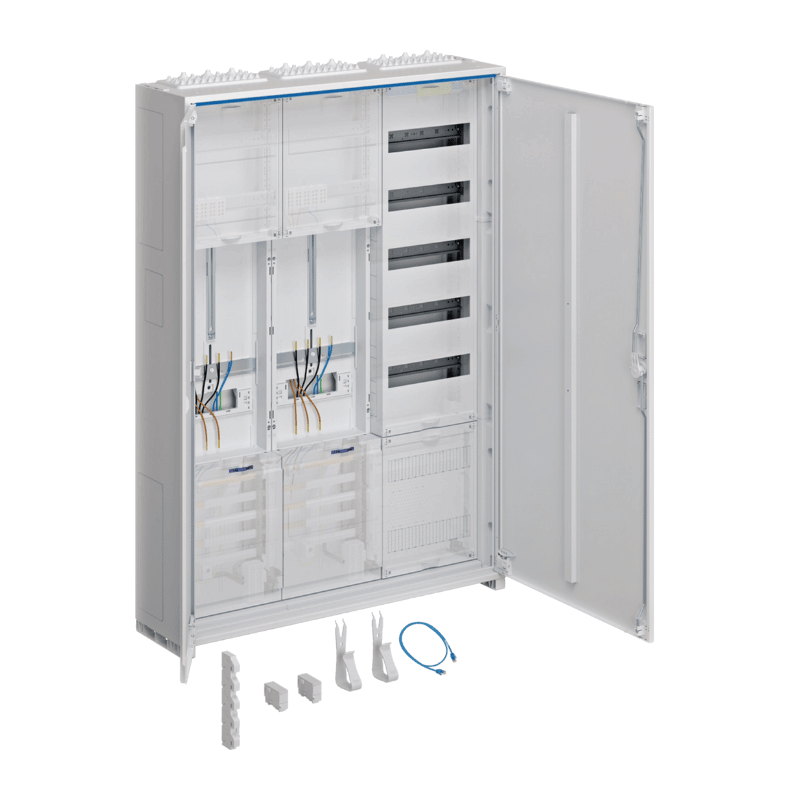 Hager Komplettschrank ZB331X25  – 1100 mm, universZ, 2 Zähler, 3‑Punkt VT5 APZ, 3‑feldig, ESA