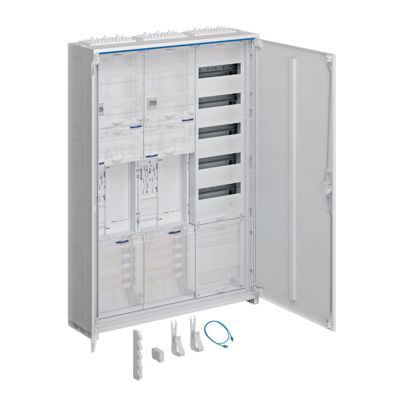 Hager Zählerschrank eHZ ZB33EH525W1 – 1100 mm, universZ, 2 Zähler BKE‑I, VT5 APZ, 3‑feldig, ESA