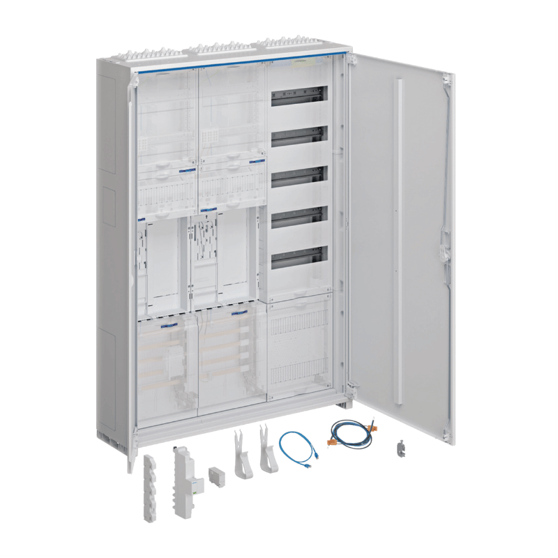 Hager Zählerschrank eHZ ZB33ET225W11  – 1100 mm, universZ, 2 Zähler, BKE‑I, VT5 APZ, 3‑feldig ÜSS, ESA
