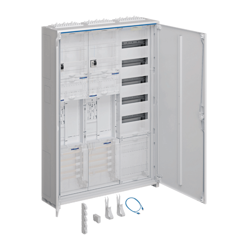 Hager Zählerschrank eHZ ZB33SEH25LS – 1100 mm, universZ, 2 Zähler BKE‑I OKK, VT5 APZ, 3‑feldig, ESA