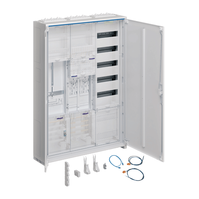Hager Zählerschrank eHZ ZB33SET28LK – 1100 mm, universZ, 2 Zähler, 1 SG BKE‑I, VT5 APZ, 3‑feldig