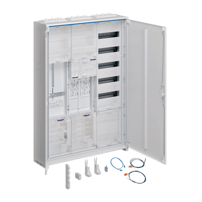 Hager Zählerschrank eHZ ZB33SET28LS – 1100 mm, universZ, 2 Zähler, 1 SG BKE‑I OKK, VT5 APZ, 3‑feldig, ESA