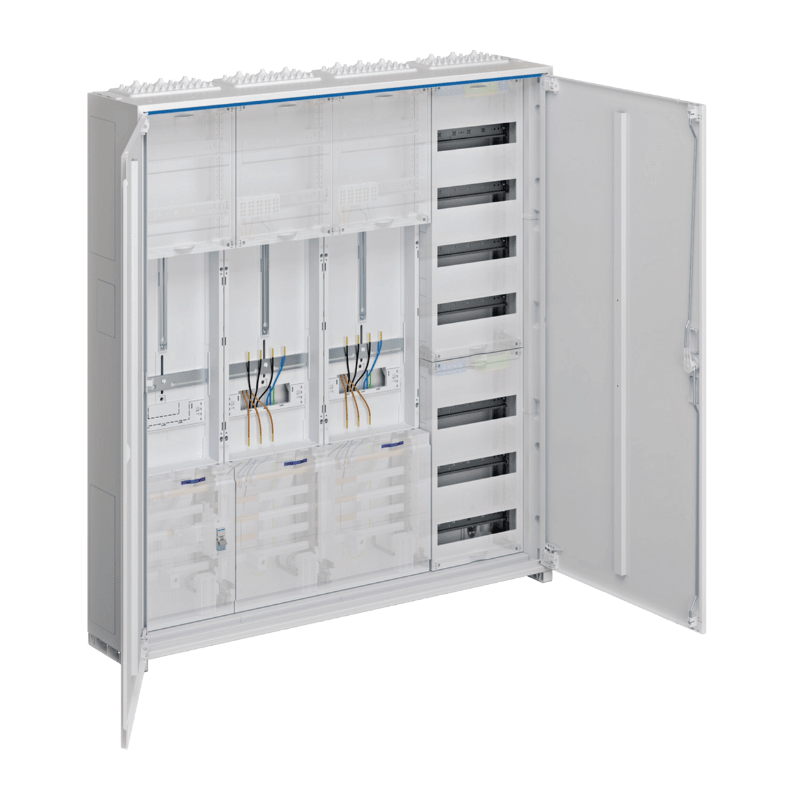 Hager Komplettschrank ZB341X29N  – 1100x1050 mm, universZ, 2 Zähler, SG VF‑7rh, 4‑feldig, Thüringen
