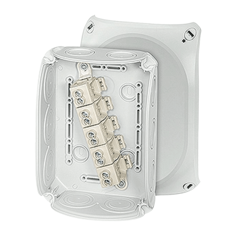 Hensel DK1010G Abzweigkasten – Serie DK, mit Klemmen, 130×180×77 mm, grau
