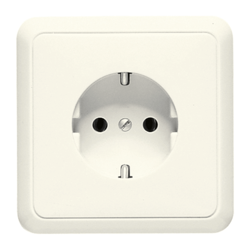 Jung 5520 Schuko-Steckdose – CD, mit Rahmen, cremeweiß