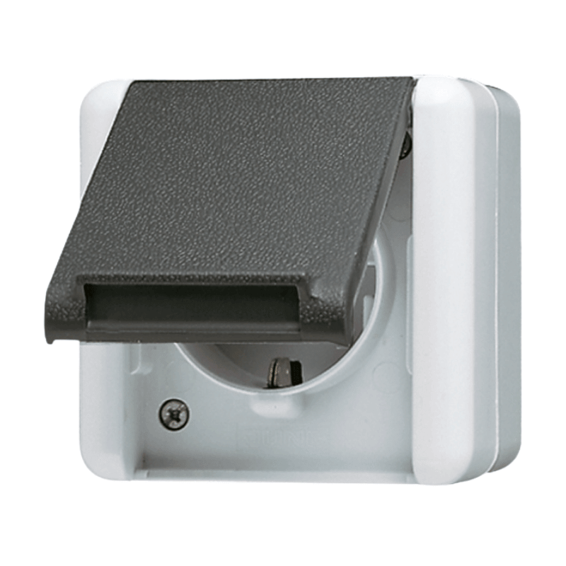 Jung 820W AP Schuko-Steckdose – WG 800, 1-fach, grau
