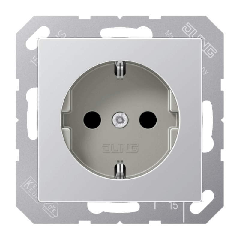 Jung A1520AL Schuko-Steckdose – A/AS, Standard, aluminium