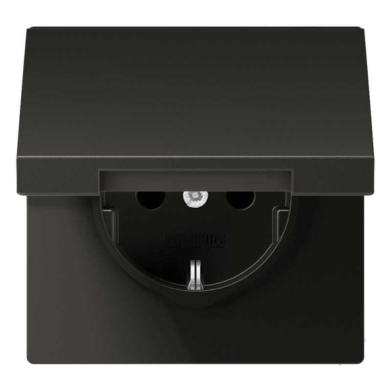 Jung AL1520KLAN Schuko-Steckdose – LS, Klappdeckel, Aluminium lackiert, anthrazit