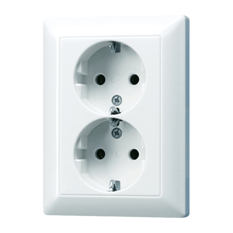 Jung AS5020UWW Schuko-Steckdose – AS, 2-fach, alpinweiß