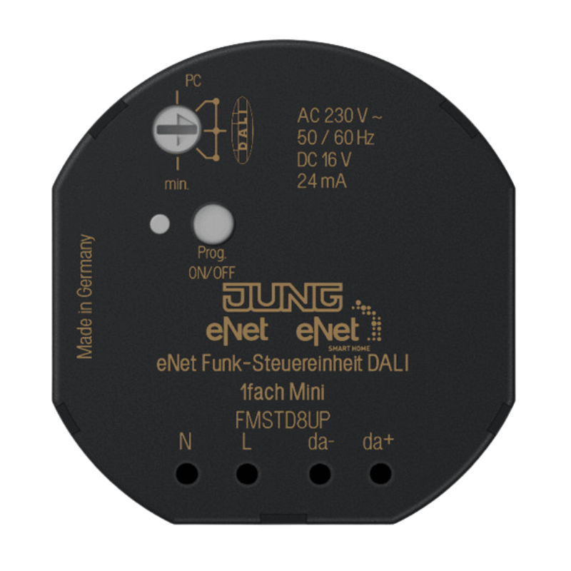 Jung eNet-Funk-Steuereinheit FM STD 8 – 1-fach, UP, DALI
