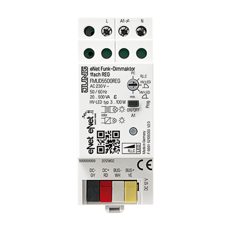 Jung Funk-Dimmaktor REG FMUD5500REG – 1-fach, 2TE, eNet