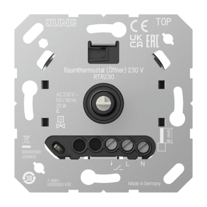 Jung RTR230 Raumthermostat – Öffner, AC 230 V