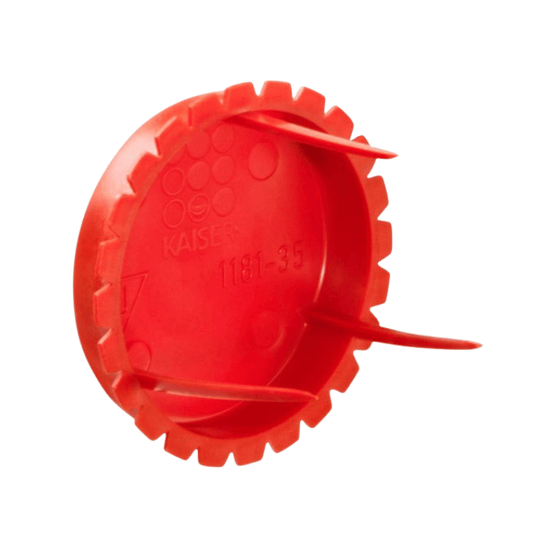 Kaiser 1181-35 Signal-Deckel rund Ø35 mm – für Auslassöffnung, rot, 50 Stück