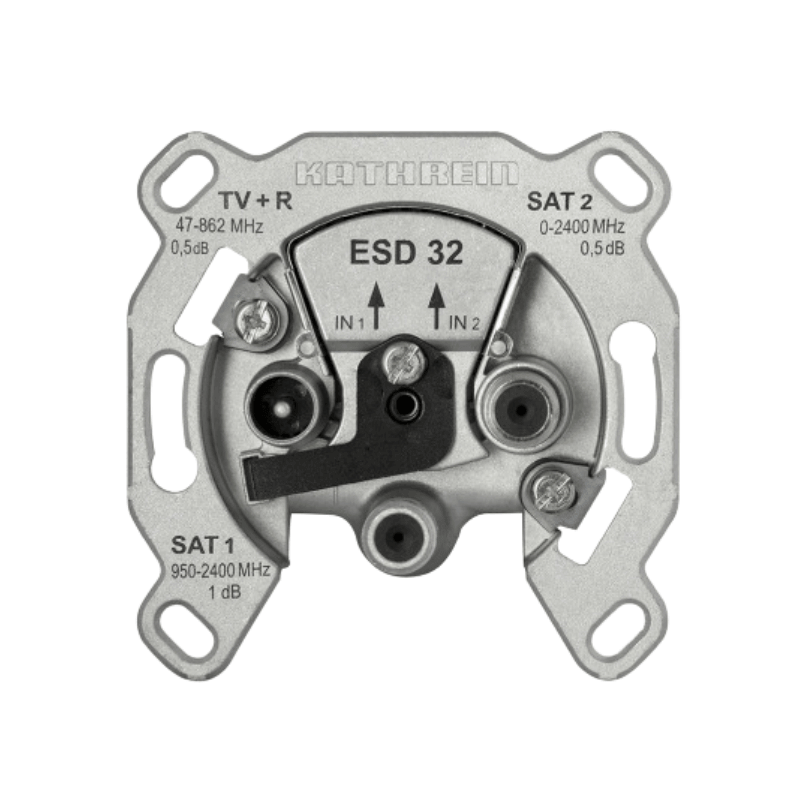Kathrein 274421 Sat-TV Dose – End-/Einzeldose, Twin, 3-fach, ESD32
