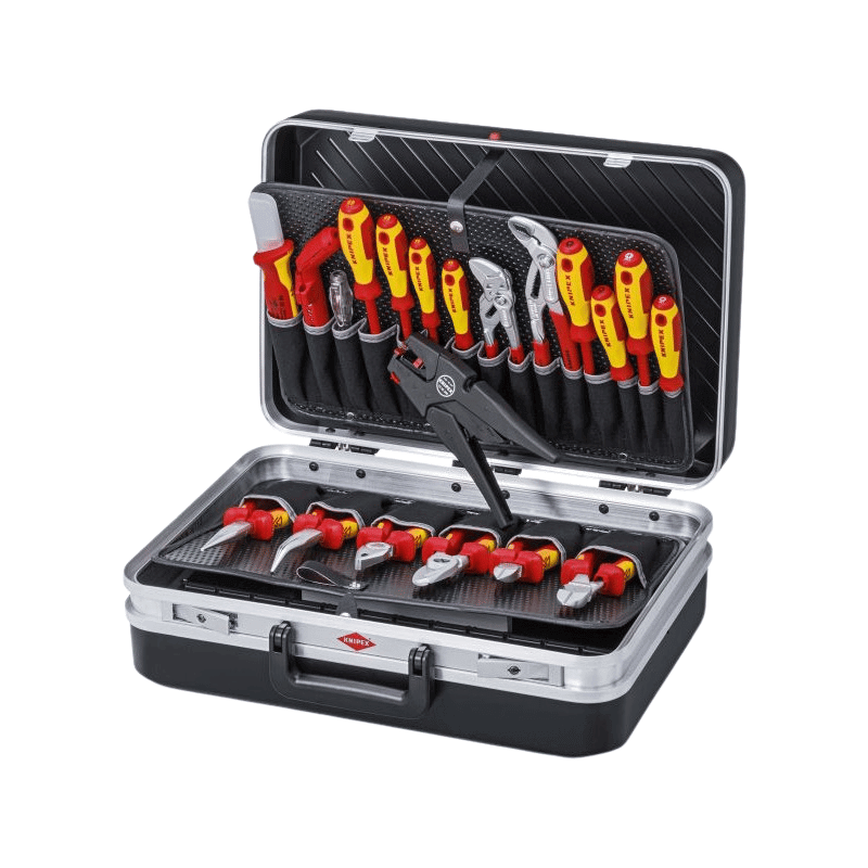 Knipex 002120 Werkzeugkoffer – Elektro, 20-teilig, ABS, schwarz, 465×310×120 mm