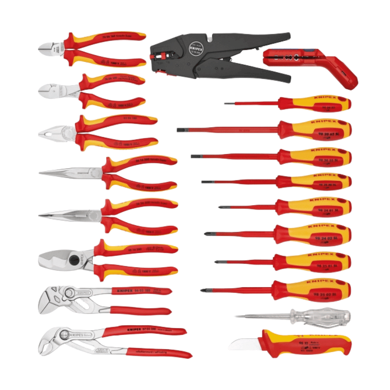 Knipex 002120 Werkzeugkoffer – Elektro, 20-teilig, ABS, schwarz, 465×310×120 mm