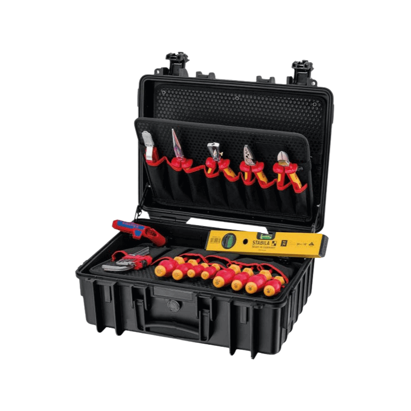 Knipex 002134HLS2 Werkzeugkoffer – Robust23 Start Elektro, 24-teilig, schwarz, 470×370 mm