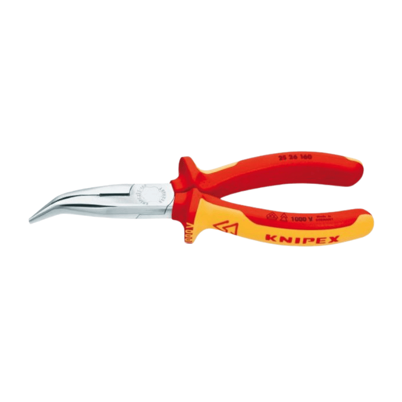 Knipex 2526160 Flachrundzange – mit Schneide, 160 mm