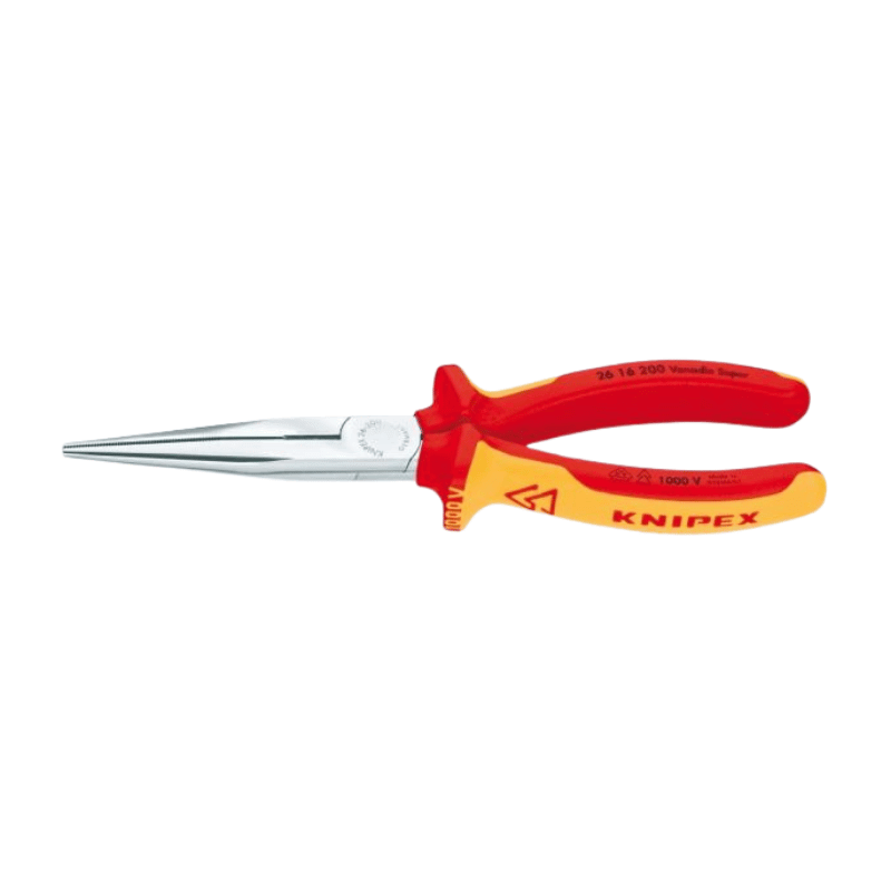 Knipex 2616200 Flachrundzange – mit Schneide, 200 mm