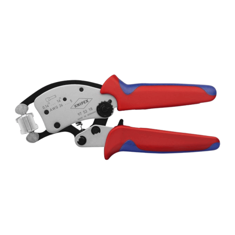 Knipex 975318SB Aderendhülsen-Crimpzange – Vierkantpressung 360°, 0,14-16mm²