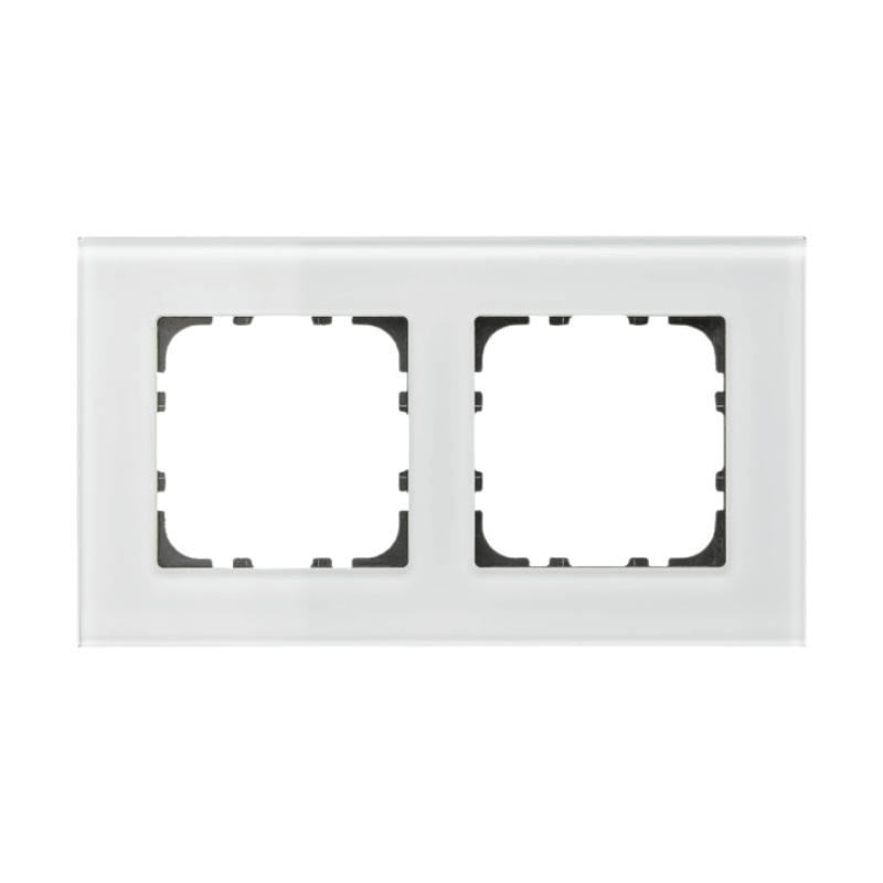 MDT BE-GTR2W.01 Abdeckrahmen – Sortiment 55, 2-fach, Glas, weiß