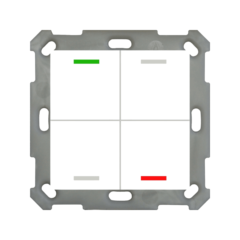 MDT BE-TAL55T4.01 KNX Taster – Light 55, 4-fach, RGBW, Temperatursensor, Neutral, reinweiß glänzend