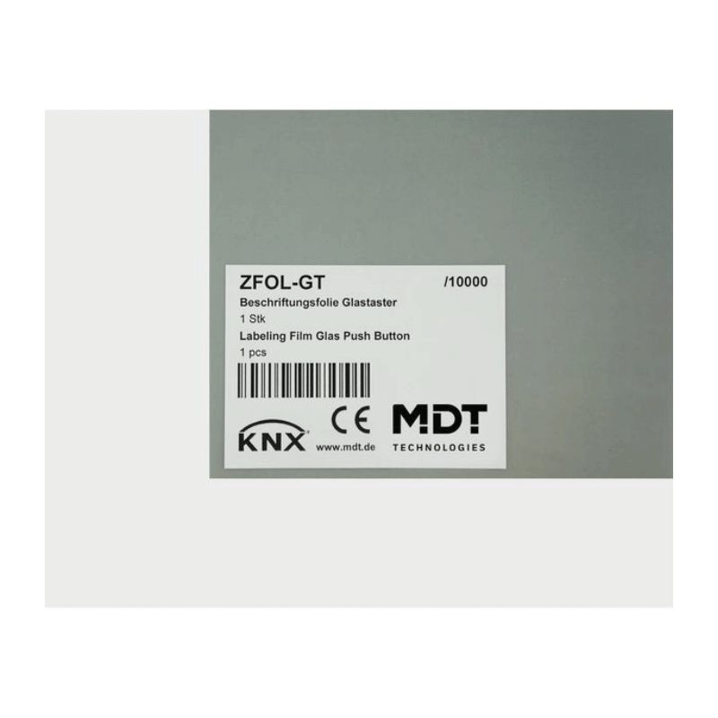 MDT Beschriftungsfolie ZFOL-GT für Glastaster Plus und Glas LED Anzeige